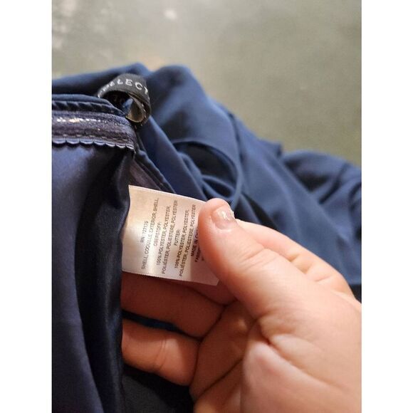 Jenny Yoo Collection Vivienne Chiffon Pleated Gown Navy Blue sz 6 - Picture 4 of 6